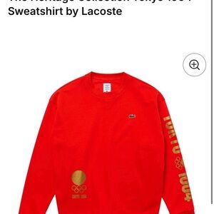Lacoste Men's Red Tokyo 1964 Crewneck Sweater